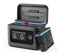 Caricabatterie per Insta360 X5, custodia Smart Fast Charge per accessori Insta 360 X5 con ricarica rapida a doppio canale, schermo LED e alimentazione bidirezionale USB-C, hub di ricarica a 2 batterie
