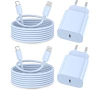 Caricabatterie per iPhone 2 Pack caricatore rapido da 20 W adattatore con 2 M&3 M [certificato Apple MFi ] USB-C dati Lightning Cavo di ricarica compatibile con iPhone 14 13 12 11 Pro Max XS XR X,iPad