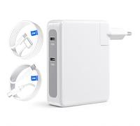 Caricabatterie per Mac Book da 280W,caricabatterie rapido USB C doppio da 140W compatibile con MacBook Pro 16/13,MacBook Air 2020/21 con cavo di ricarica di tipo C da 2M e cavo di ricarica T-Tip da 2M