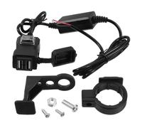Caricabatterie per Moto a Doppia USB 5v 2a, Nero Abs | Porta USB da 12 Volt, Ricarica Efficiente per Telefono e Tablet, Protezione Integrata, Uso in Viaggio