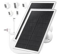 Caricabatterie per pannello solare da 10 W/5 V, con due connettori DC3,5 x 1,35 e USB-C, cavo di ricarica da 3 m, IP65, compatibile con Ring Spotlight Cam Plus/Pro, batteria Stick Up Cam di 2a/3a