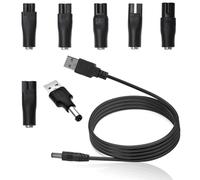 Caricabatterie per Rasoio Phi-lips 5V, Alimentatore rasoio - Cavo da USB a DC con 6 Adattatori, Compatibile con Rasoio Elettrico, Purificatori d'Aria, Lampade da Tavolo - Caricatore Universale