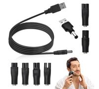 Caricabatterie per Rasoio Phi-lips 5V, Alimentatore rasoio - Cavo da USB a DC con 6 Adattatori, Compatibile con Rasoio Elettrico, Purificatori d'Aria, Lampade da Tavolo - Caricatore Universale (Nero2)