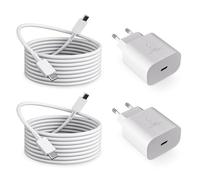 Caricabatterie Per Samsung, 2-Pack 25W Caricatore Rapido Alimentatore USB C con Cavo Tipo C da 2M per Samsung Galaxy A15/A14/A20/A34/A35/A40/A53/ A50/A54/A55/S25/S24/S23/ S22 Ultra/ S21/S20 FE/S10