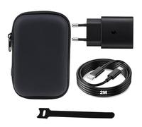 Caricabatterie Per Samsung, 25W Caricatore Rapido Alimentatore USB C con Cavo Tipo C da 2M per Samsung Galaxy S26 S25 S24 S23 S22 S21 FE Ultra, Tab A11 A11+ A9 A9+ S11 Lite S10 FE+（Pacchetto con cavo)