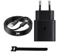 Caricabatterie Per Samsung, 25W Caricatore Rapido Alimentatore USB C con Cavo Tipo C da 2M per Samsung Galaxy S26 S25 S24 S23 S22 S21 S20 FE Ultra, A57 A56 A55, Tab A11 A11+ A9 A9+ S11 Lite S10 FE+
