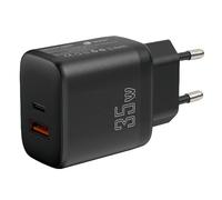 Caricabatterie per smartphone Leotec 35W con porte USB-C PD 3.0 e USB-A - Protezione da sovracorrente e cortocircuito - Colore nero