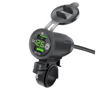 Caricabatterie per telefono da Moto USB, caricabatteria da auto veloce | Caricabatterie per sport motorizzati | Presa manubrio multi-protezione con 2 porte USB