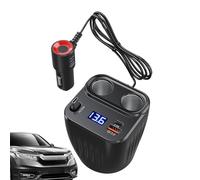 Caricabatterie per telefono per auto, cavo retrattile 60 W con estensione antiscivolo, caricatore USB da auto a 2 porte, per cellulare, auto, camion, batteria, uomini e