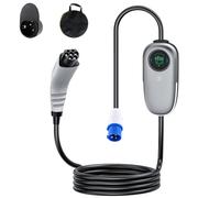 Caricabatterie per Veicoli Elettrici Portatile Tipo 2 App Intelligente Corrente Regolabile 8A-32A Caricabatterie EV Tipo 2 a Spina CEE con Display LED Tempi 1-10 Ore Borsa per la Conservazione,5m