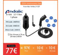 Caricabatterie per veicoli elettrici tipo 2 tipo 1 modalità 2 livello 2 cavo di ricarica per auto EVSE EV portatile 16A/24A/32A 5 metri 10 metri 16A Type 2 5 Meters
