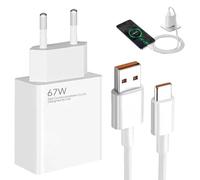 Caricabatterie per Xiaomi Charge Rapide,67W Caricabatterie Rapido per Redmi con 1,5 M Cavo USB C,Compatibile Xiaomi Mi11/12/13/Redmi Note 11 Pro/12 Pro/13 Pro