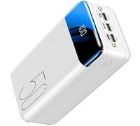 Caricabatterie portatile 50000 mAh, Power Bank 2.1 A, ricarica rapida, batteria esterna, caricatore per telefono portatile USB C compatibile con la maggior parte dei dispositivi USB, bianco