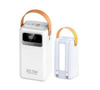 Caricabatterie portatile da 80000 mAh, grande power bank, PD22,5 W, ricarica rapida, cavi integrati, batteria esterna, 4 uscite e 2 ingressi, power bank for campeggio e viaggi(White,80000Mah)