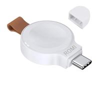Caricabatterie Portatile per Apple Watch - Cavo di Ricarica Wireless Veloce con USB C e USB A - Compatibile con Tutti i Modelli di Apple Watch - Design Magnetico e Sicuro - Bianco