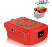 Caricabatterie portatile senza fili per Einhell 18 V Power X Change batteria agli ioni di litio 15 W caricabatterie rapido per telefono con uscita USB e tipo C di smartphone, compatibile con iPhone 16
