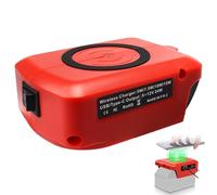 Caricabatterie portatile wireless MXJFYY da 18 V per Einhell Power X-Change, stazione di ricarica rapida per telefono da 15 W per Samsung e iPhone 16/15/14/13/12 con doppia porta USB-C e USB-A
