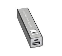 Caricabatterie Power Bank personalizzato grigio metallizzato metallizzato | Logo e testo inciso al laser | Powerbank Pack batteria portatile | Prodotti mobili promozionali