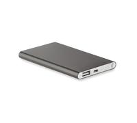 Caricabatterie Power Bank personalizzato grigio metallizzato metallizzato | Logo e testo inciso al laser | Pacchetto Powerbank batteria portatile di tipo C | Prodotti mobili promozionali