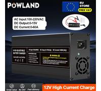 Caricabatterie Powland 12V 60A Lifepo4 caricabatteria al litio a carica rapida per auto 100V-220VAC ingresso 0-15V adattatore rapido regolabile