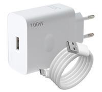 Caricabatterie Rapido 100W SUPER VOOC con Cavo USB-C 1M per OPPO, OnePlus, Realme, Compatibile con Reno 10 Pro, Find X8, GT 6, 7 Pro, OnePlus 13, 12R, Nord CE 4 - Cavo USB Tipo C 6A