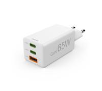 Hama Caricabatterie Rapido, 2 USB-C PD, 1 USB-A QC, Mini Caricatore, 65 W, Bianco
