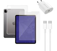 Caricabatterie rapido (20W), cavo (usb-c), protezione dello schermo del tablet e custodia trasparente per tablet | iPad 11" | transparente