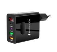 Caricabatterie rapido a 4 porte, 2 adattatori di ricarica USB digitali, caricabatterie da parete multipresa da 45 W di tipo C
