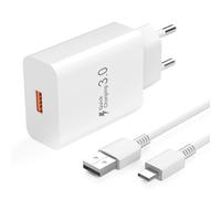 Caricabatterie rapido compatibile con Xiaomi Redmi Note 13/13C/14C/14T/14/12/12 Pro 5G/11s/11/A3/10/9/Poco M4/M6/M3/Poco C65/Poco X6, presa di ricarica rapida USB AC con cavo da 1,5 m