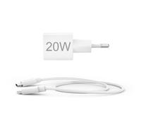 Caricabatterie rapido con cavo USB-C, caricabatterie mini, PD, 20W, 1m, bianco