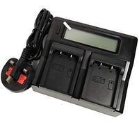 Caricabatterie rapido con display LCD per fotocamera digitale Fujifilm Fuji BC-T125 NP-T125 NPT125 GFX-50 GFX-50R GFX-50S