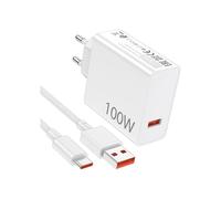 Caricabatterie rapido da 100 W per Xiaomi 15T Pro, 15 Ultra, POCO X7 Pro e Redmi, Turbo HyperCharge con cavo USB C da 1 m e 6 A.