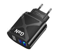 Caricabatterie rapido da 65 W - Blocco di ricarica rapida, caricatore USB QC3.0, PD universale | Adattatore di ricarica rapida a doppia porta per telefoni, tablet e altro ancora