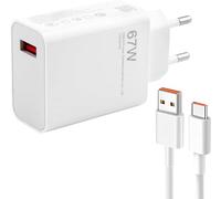 Caricabatterie rapido da 67 W con cavo USB C 1 m per 15/14T Pro/14 Ultra/13T Pro/12T/13 Pro/12 Pro, adattatore caricabatterie Turbo compatibile mi Note 14/13/12/11/10, Poco X7 Pro/F6/F5 Pro