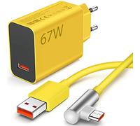 Caricabatterie rapido da 67 W e cavo USB-C da 1 m per Redmi Note 15 14 13 12 Pro. Caricabatterie rapido per Xiaomi 15T/14T/13T/13 Lite/12X/11T, Redmi Note 11S/10 Pro/POCO M8/X7/M7/X6/X5/X4/X3 Pad 8/7