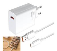 Caricabatterie Rapido da 90W,Caricabatterie 90w xiaomi, per Xiaomi 15 14 13 Ultra xiaomi POCO F7 Ultra F6 Redmi Note 14 pro 13 12 11 Pro Turbo 4 3 ecc