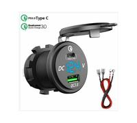 Caricabatterie rapido da auto Aarine USB C, doppia ricarica rapida QC3.0 e PD per compatibilità universale, tecnologia di ricarica intelligente per