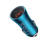 Caricabatterie rapido da auto Golden Contactor Max USB USB-C 60W QC, colore blu.