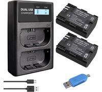 Caricabatterie Rapido e 2 Batterie LP-E6 Per Canon EOS 5D Mark II III 2000 mAh