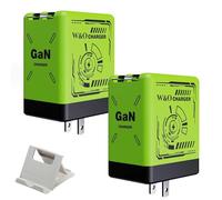 Caricabatterie Rapido Gan 120w 2 in 1 W&o, Caricabatterie for Telefono Gan, Adattatore Di Alimentazione Retrattile, Modulo Caricabatterie Portatile Versatile, Presa a Muro Pieghevole(Green+Green)