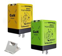 Caricabatterie Rapido Gan 120w 2 in 1 W&o, Caricabatterie for Telefono Gan, Adattatore Di Alimentazione Retrattile, Modulo Caricabatterie Portatile Versatile, Presa a Muro Pieghevole(Green+Yellow)