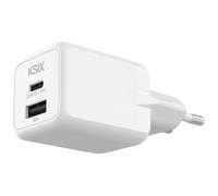 Caricabatterie rapido Ksix 1xUSB-C + 1xUSB 20W Bianco