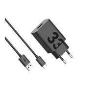 Caricabatterie rapido Motorola da 33 W con porta USB-C - Compatibile con QC3.0, la protezione da sovraccarico include un cavo da USB-A a USB-C da 1 metro