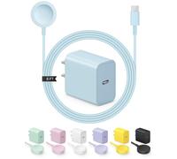 Caricabatterie rapido per Apple Watch Charger 6FT cavo lungo con blocco USB C blu