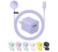 Caricabatterie rapido per Apple Watch Charger 6FT Cavo lungo con USB A Block Viola