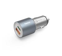 Hama Caricabatteria da auto 1x Power Delivery USB-C, 1 caricabatterie rapido USB-A (38 W, 12-24 V, indicatore LED) argento