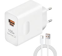 Caricabatterie rapido Supercharge da 100 W per Honor e Hua-wei Caricabatterie USB C a 2 porte con cavo USB C da 2 m 6 A per Honor Magic 7 Pro 6 Lite/Honor 200, 400 Pro/Mate 70, 60, 40, 30, P60, P40