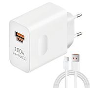 Caricabatterie rapido Supercharge da 100 W per Honor e Hua-wei Caricabatterie USB C a 2 porte con cavo USB C da 2 m 6 A per Honor Magic 7 Pro 6 Lite/Honor 200, 400 Pro/Mate 70, 60, 40, 30, P60, P40