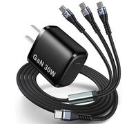 Caricabatterie rapido USB-C 3 in 1 da 30 W PD per droni DJI Neo, Mini 4 Pro, 4K, 3 Pro/3, 2 SE, Avata, Air 3, Air 2S, caricabatterie da parete di tipo C con cavo da 1,5 m