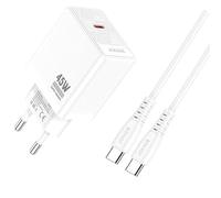 Caricabatterie Rapido USB-C 45W con Cavo 1m - Modello JB092 Bianco - Uscita 5V-20V - Compatibile Smartphone, Tablet e Laptop